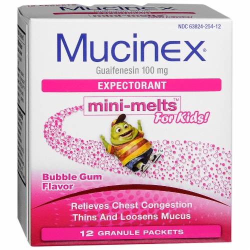 MUCINEX CHILD MINI MELTS CLD&FL PKT 12CT