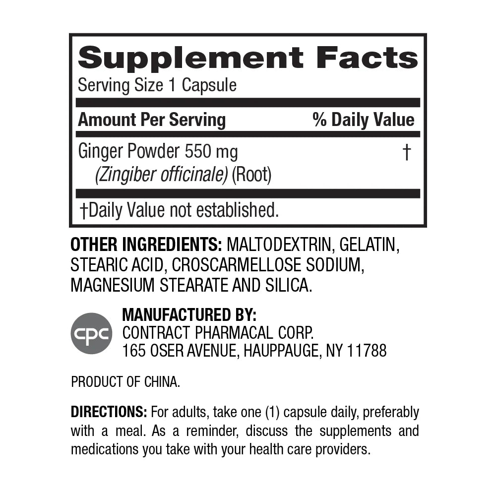 NT GINGER ROOT CP 750MG 100 RRL