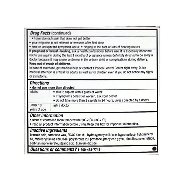 EXCEDRIN MGR TB 250-250-65MG 200