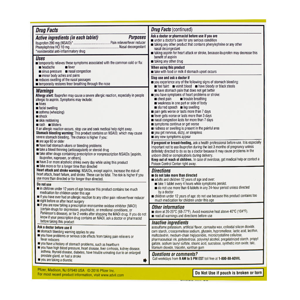 ADVIL ALG/C RLF TB 10-4-200MG 10