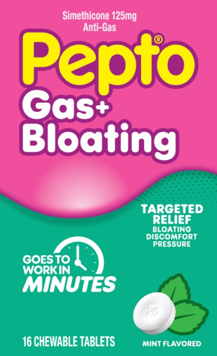 PEPTO GAS + BLOATING MINT CHW 16CT