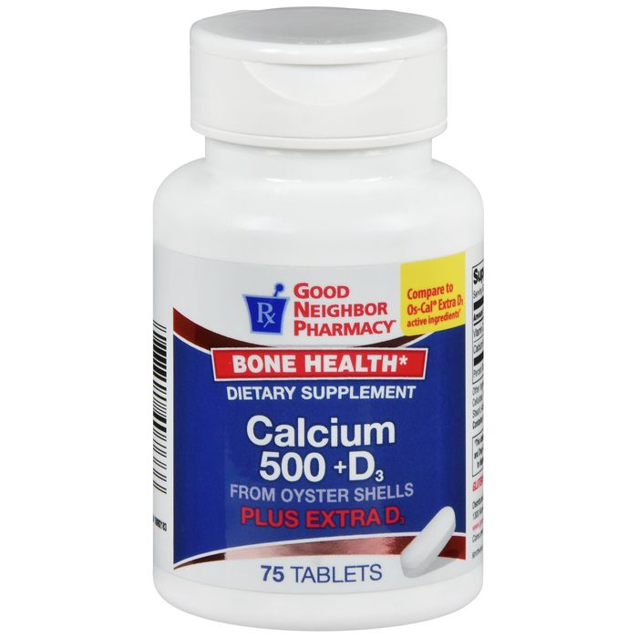 GNP CALCIUM+D 500 MG TAB 75
