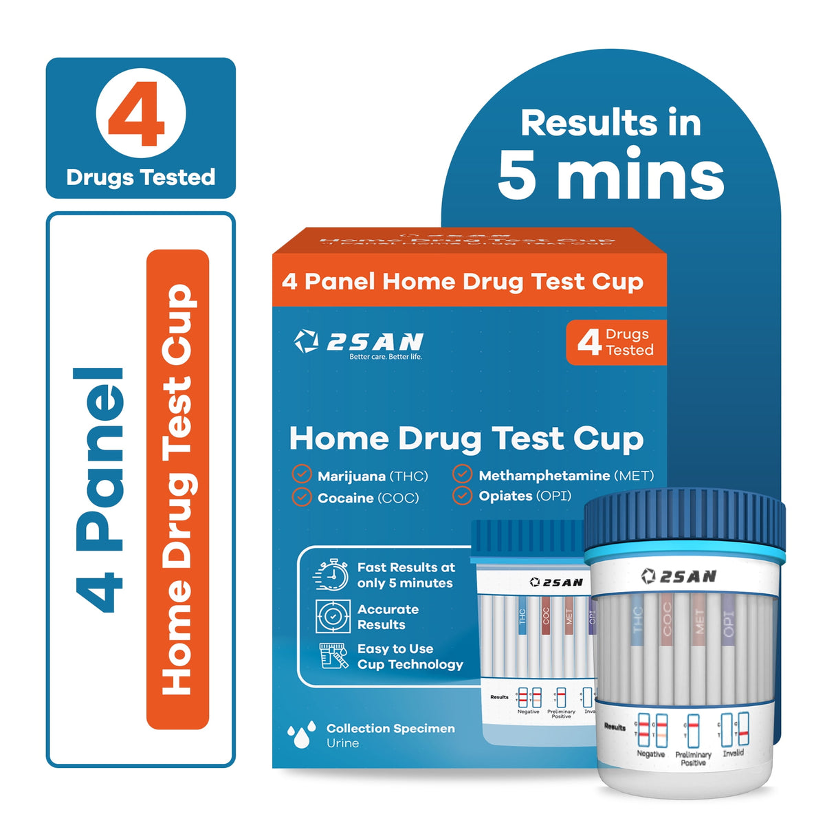 2SAN 4 PANEL HOME DRUG TEST