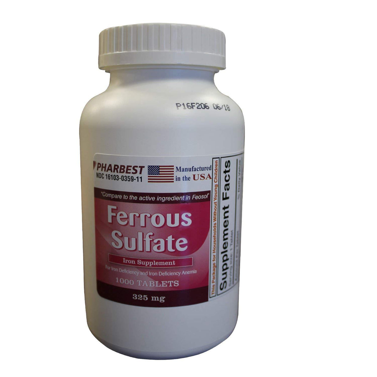 FERROUS SULFATE 325 MG TAB 100