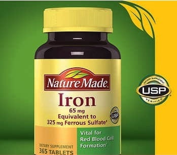 IRON 65MG TABLET 180CT NAT MADE