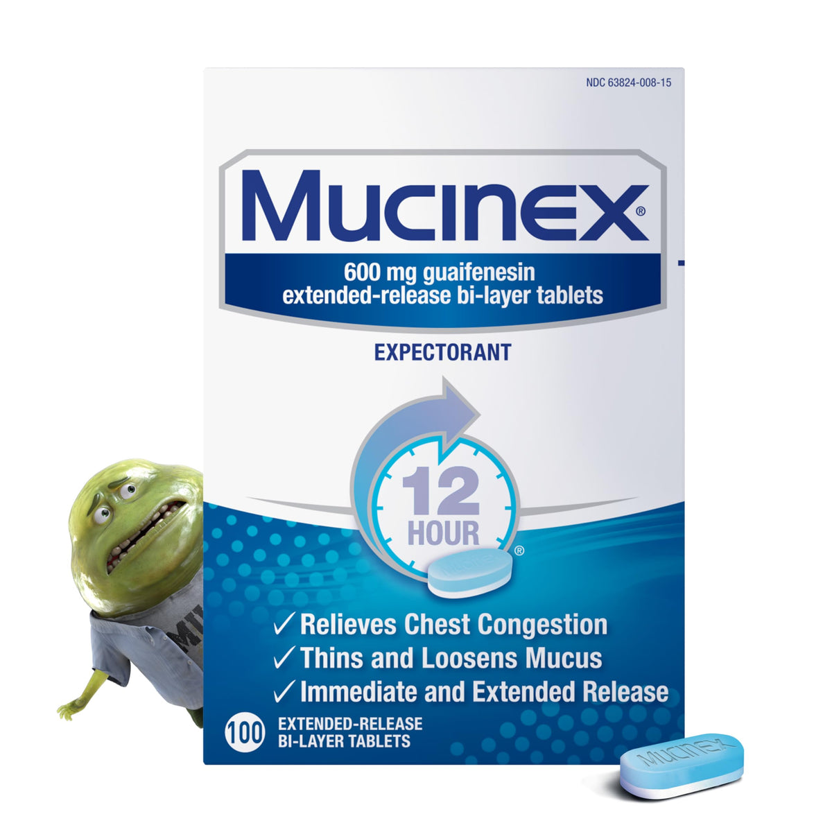 MUCINEX GUAIF 600 MG ER TAB 100 UD AHP