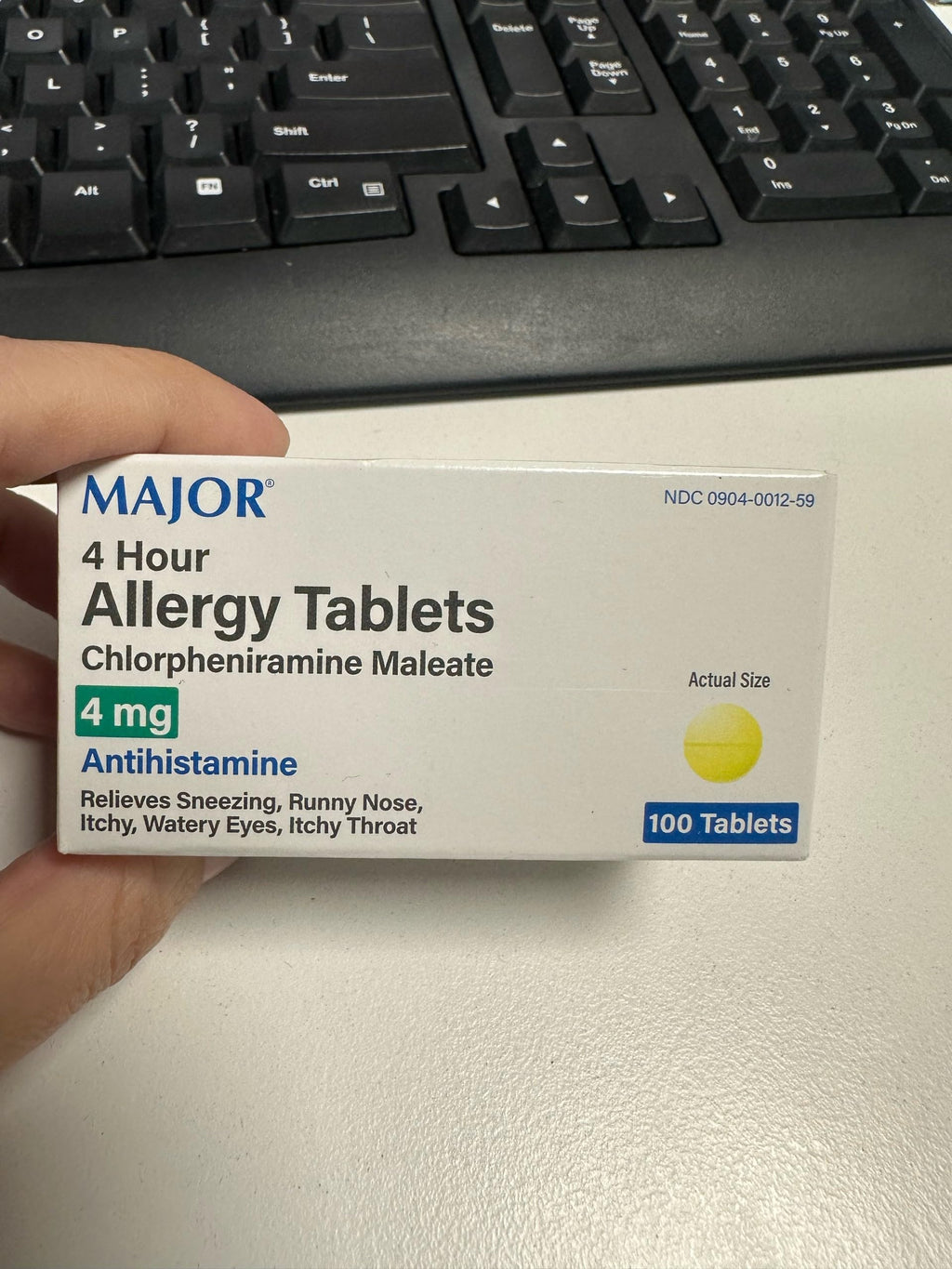 CHLORPHENIRAMINE MAL TB 4MG 100