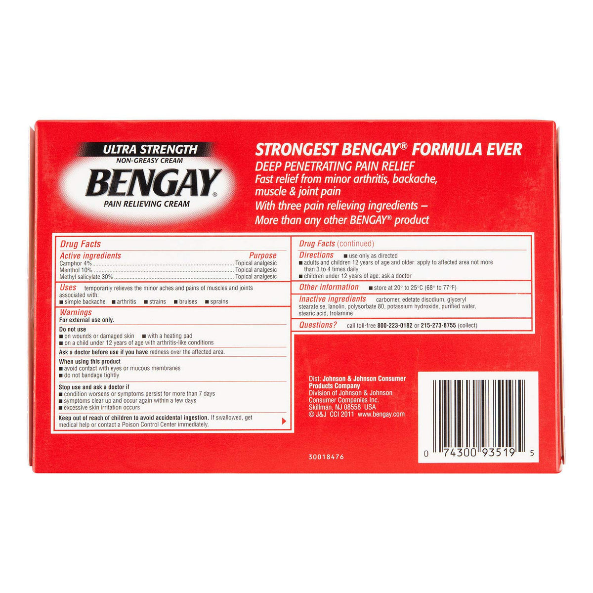 BENGAY ULT STRN PAIN RLF AP 4 LRG