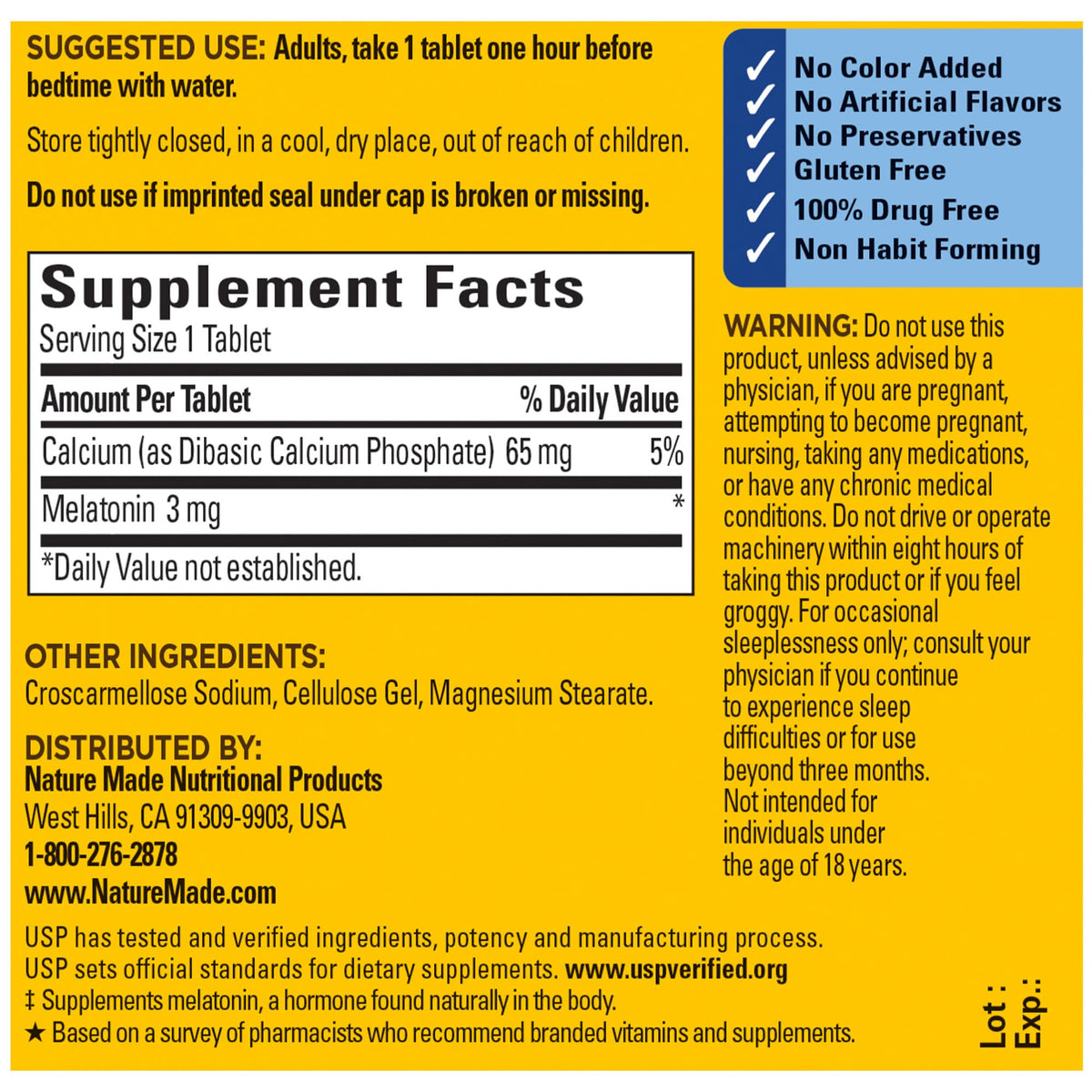MELATONIN TABLET 240CT NAT MADE
