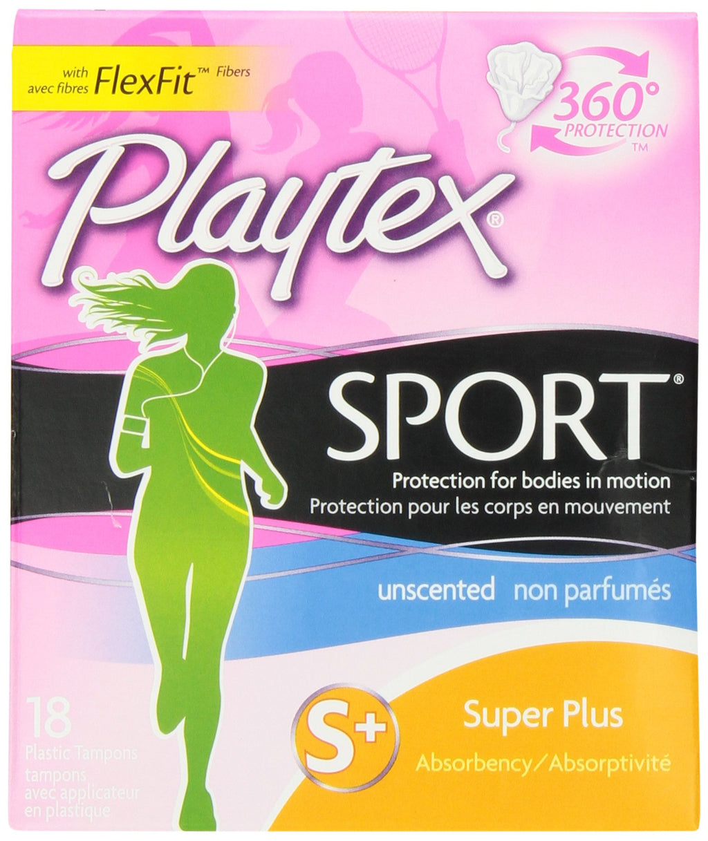 PLAYTEX SPORT SUPER+ UNSCENT TAMPON 18CT
