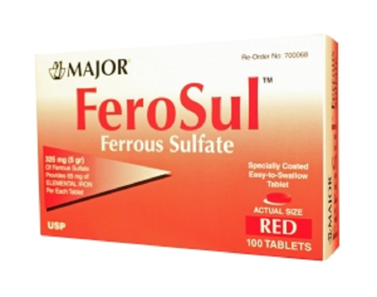 FERROUS SULFATE 325 MG RED TAB 100 UD
