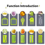 16-in-1 Vegetable Chopper Set, All-in-One Food Cutter with Slicer, Dicer, Grater, Egg Separator & Peeler for Kitchen Prep