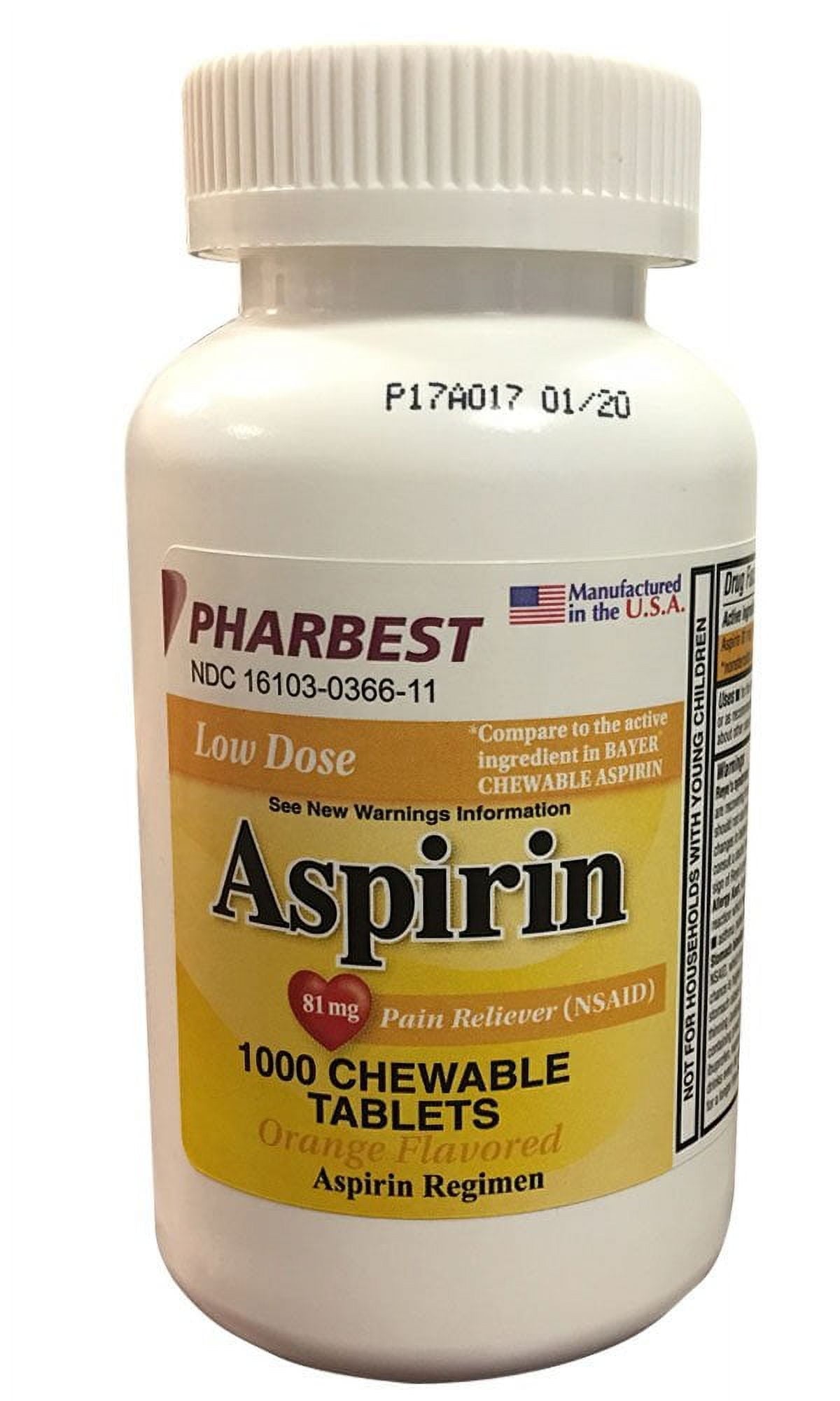 GNP ASPIRIN LD ORANGE 81 MG CHW 36
