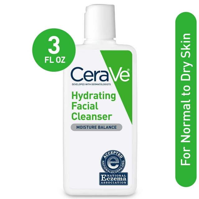CeraVe Hydrating Facial Cleanser for Normal to Dry Skin, 3 oz