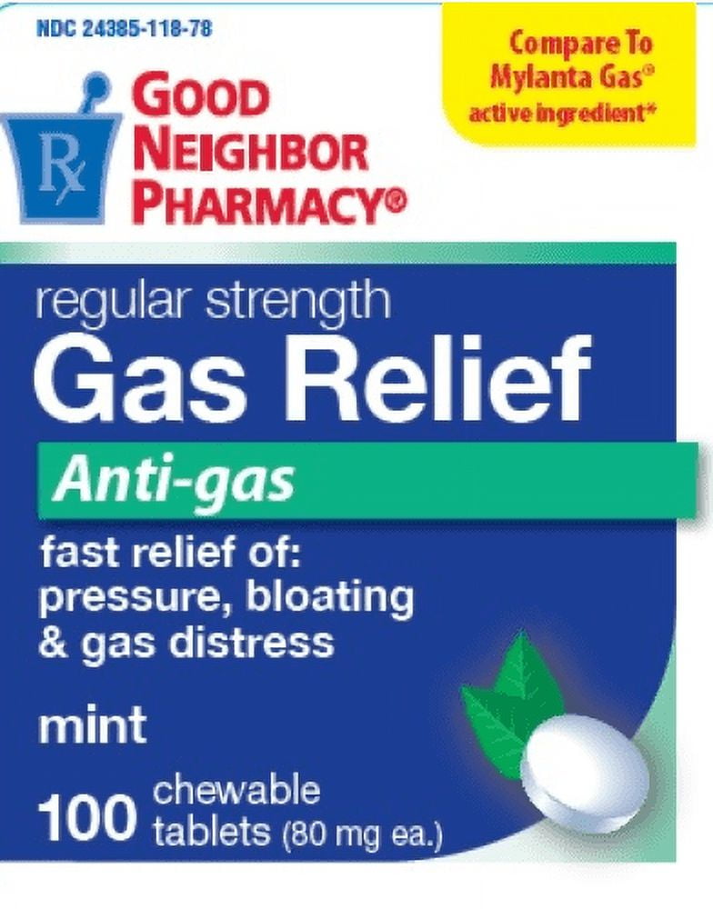 GNP GAS RELIEF 125 MG XS CHRY CHW TAB 18