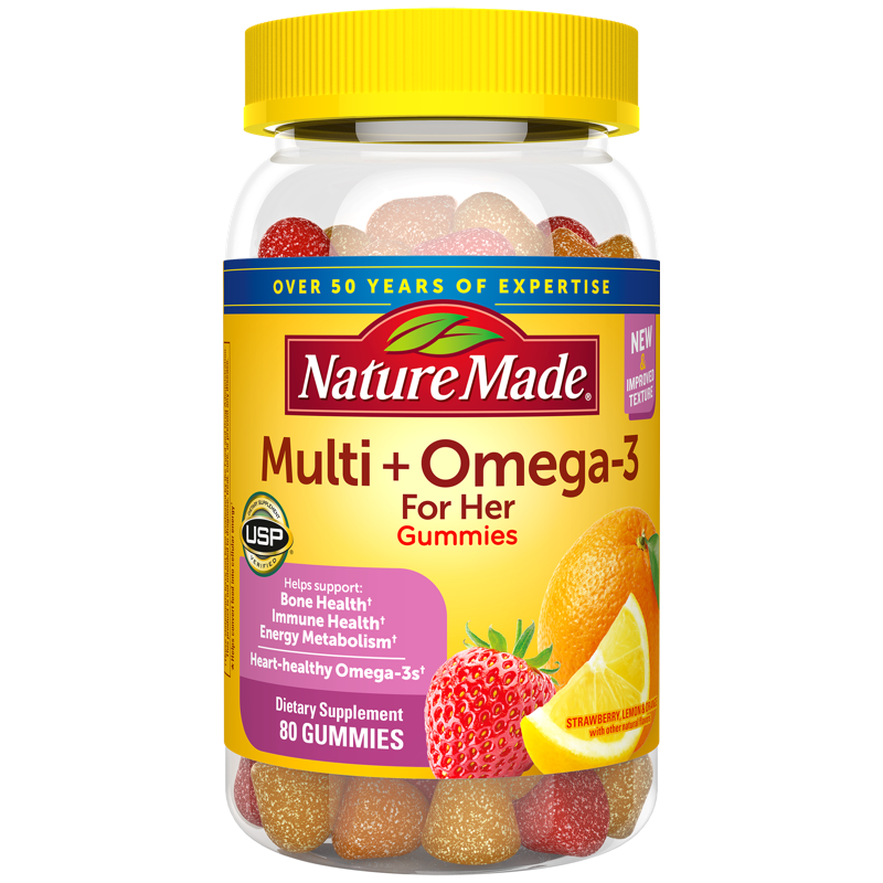 MULTI +OMEGA 3 GUMMIES 80CT NAT MADE