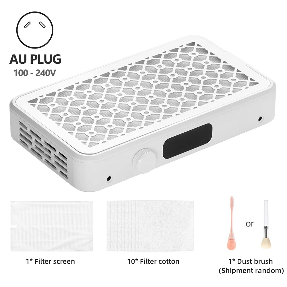 2500/2800/3000/3300/3500rpm Speed Adjustable Brushless Nail Dust Extractor Powerful Twin Turbo Vacuum Nail Dust Collector