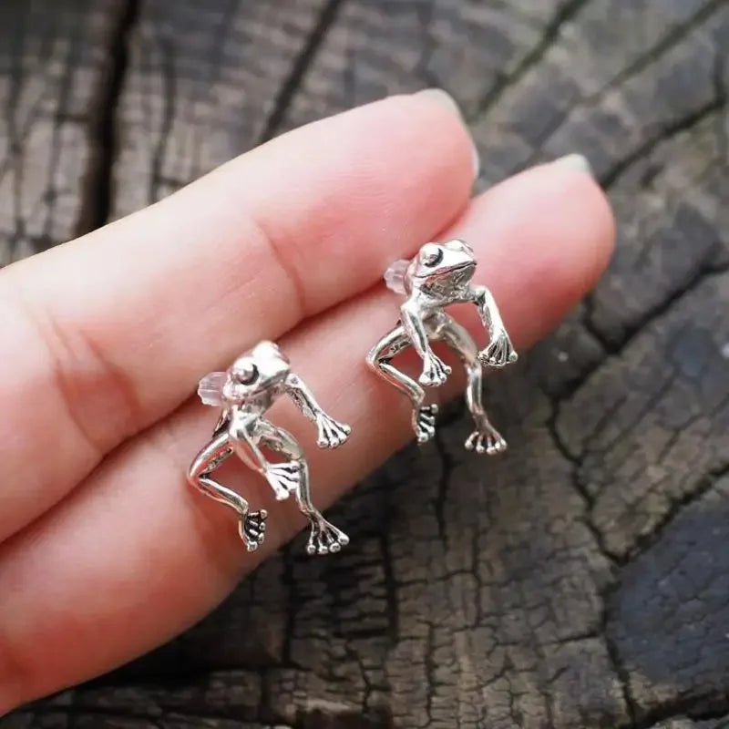 1 Pair Women Vintage Animal Frog Stud Earring Classic Ational Temperament Earrings For Girl Gift