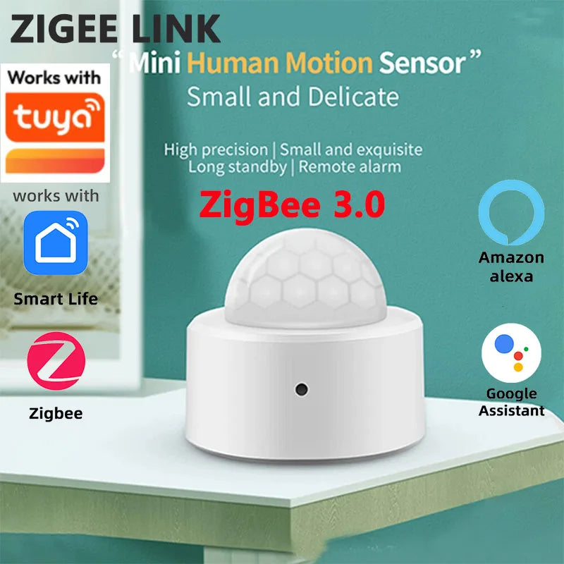 Zigbee 3.0 PIR Motion Sensor Mini Infrared Human Body Detector Security Alarm Tuya Smart Life Alexa Google Home Gateway Required
