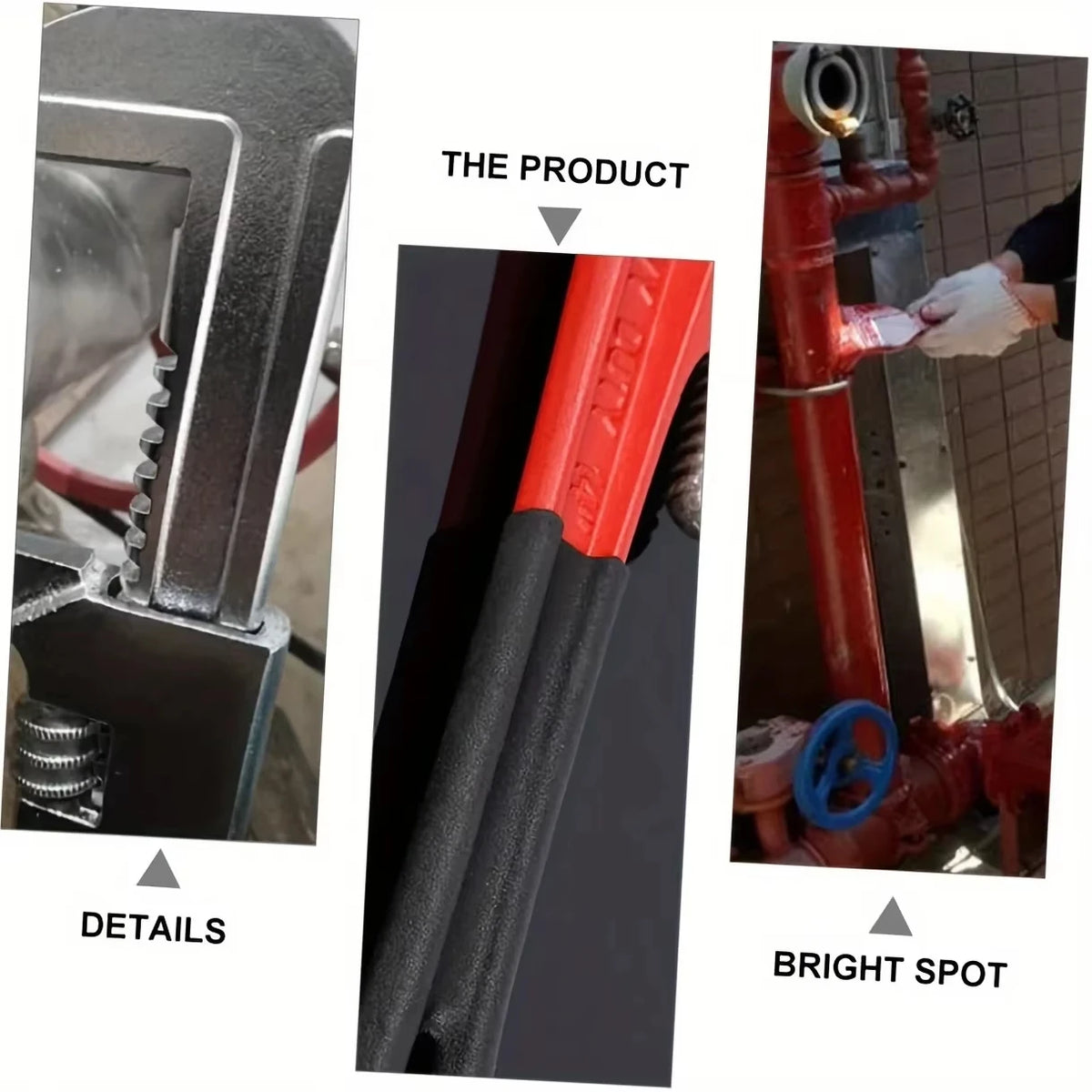 Heavy Duty Adjustable Pipe Wrench Multi-function Large Opening Plumbing Wrench  Steel Pipe Tool for Home Motorcycle Maintenance