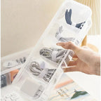 Transparent Data Cable Organizer Case Classification Dustproof Card Organizer with Lid Clutter Collection Box for Office Home