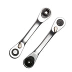 XMAO Compact Ratchet Wrench, 1/4 Inch Square Drive and Hex Bit Holder, 72 Tooth CR-V Dual Head Tool for Small Fastener Repair