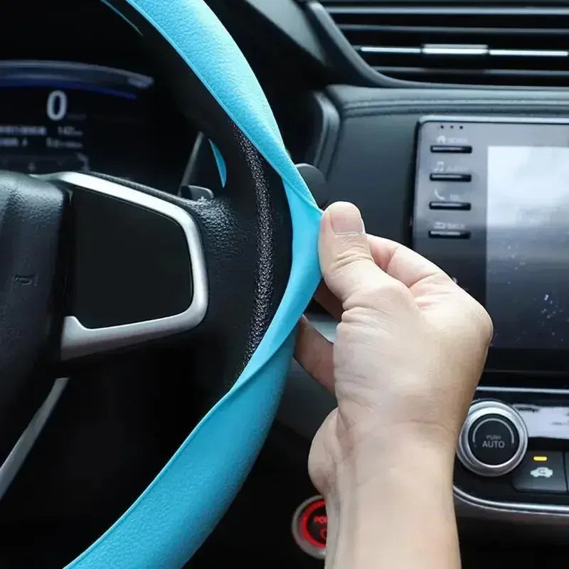 New car steering wheel cover anti slip silicone ice feeling ultra-thin washed all season universal steering wheel cover
