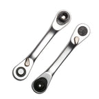 XMAO Compact Ratchet Wrench, 1/4 Inch Square Drive and Hex Bit Holder, 72 Tooth CR-V Dual Head Tool for Small Fastener Repair