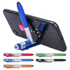 4 In 1 Multifunction Ballpoint Pen with LED Light Folding Phone Holder Multi-Function Touch Pen Black Ink Pen for Office Workers