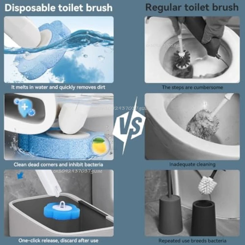 Toilet Brush One-Click Disposable Replacement Head Wall-mounted Auto Lid Opening Bathroom Cleaning Tool Wc Accessories