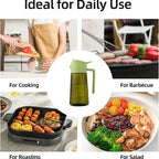 Olive Oil Dispenser Plastic Bottle for Kitchen Gadgets Air Fryer Accessories Olive Oil Sprayer Cooking Light-Blocking Dark Green