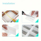 Adjustable Plastic Space separation tool Desk and Drawer Organizer Dividers PP Material Storage System for Office Dorm Home