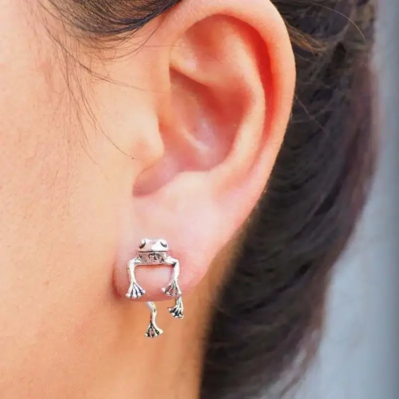 1 Pair Women Vintage Animal Frog Stud Earring Classic Ational Temperament Earrings For Girl Gift