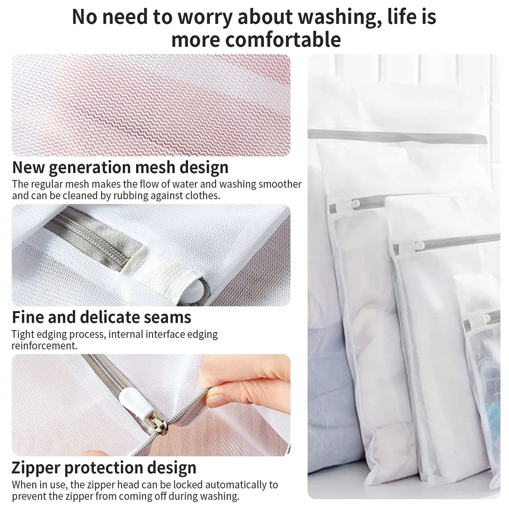Fine Net Laundry Bag Clothing Care Washing Machines Dirty Laundry Basket Travel Shoes Mesh Bags Woman Bra Clothes Organizer
