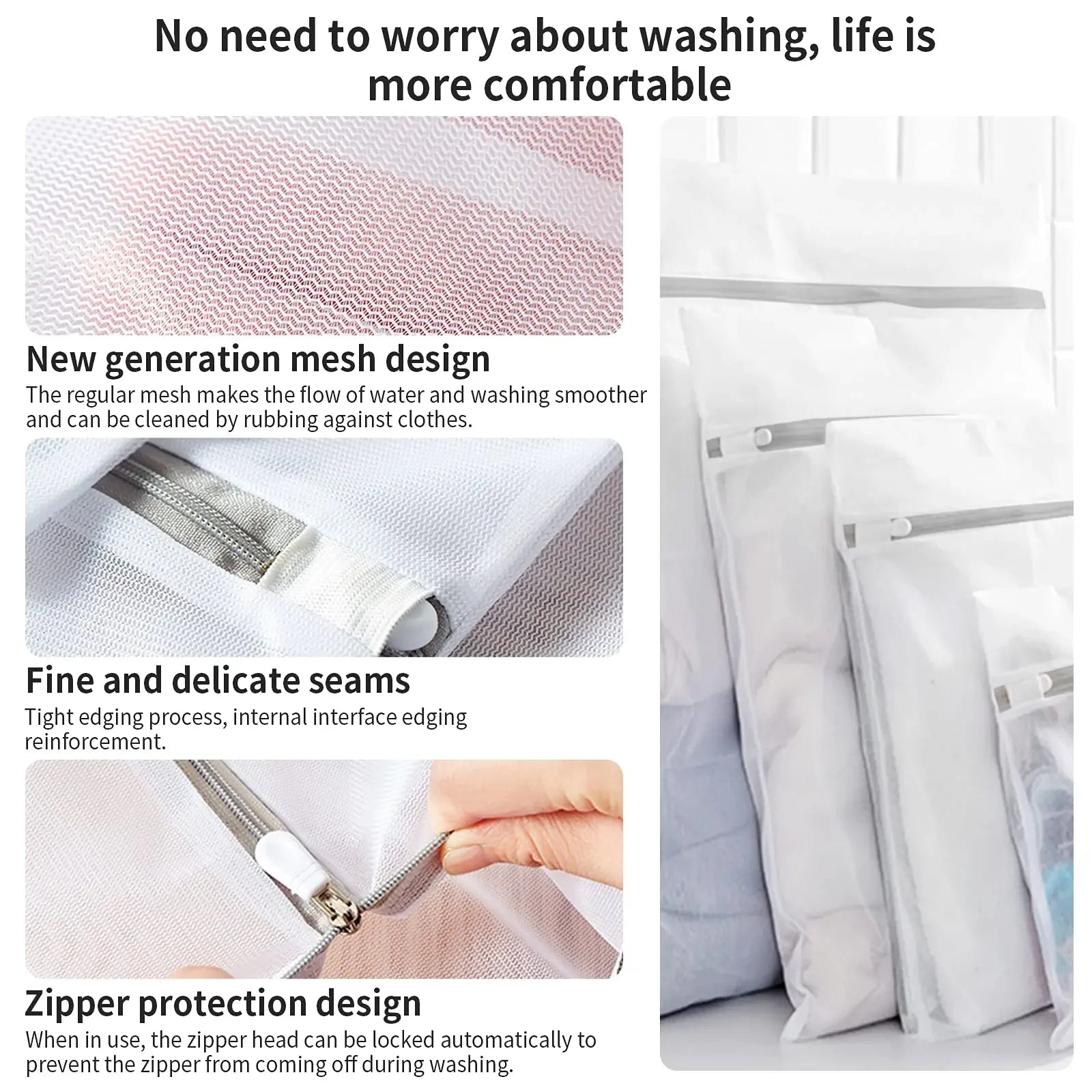 Fine Net Laundry Bag Clothing Care Washing Machines Dirty Laundry Basket Travel Shoes Mesh Bags Woman Bra Clothes Organizer