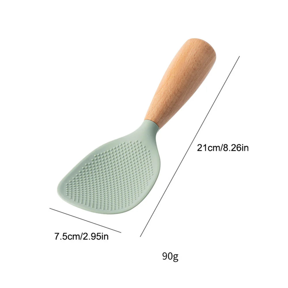 1Pcs Silicone Non-Stick Cooking High-Temperature-Resistant Spoon Anti-Scalding Pot Rice Durable Kitchen Gadgets Rice Spoon