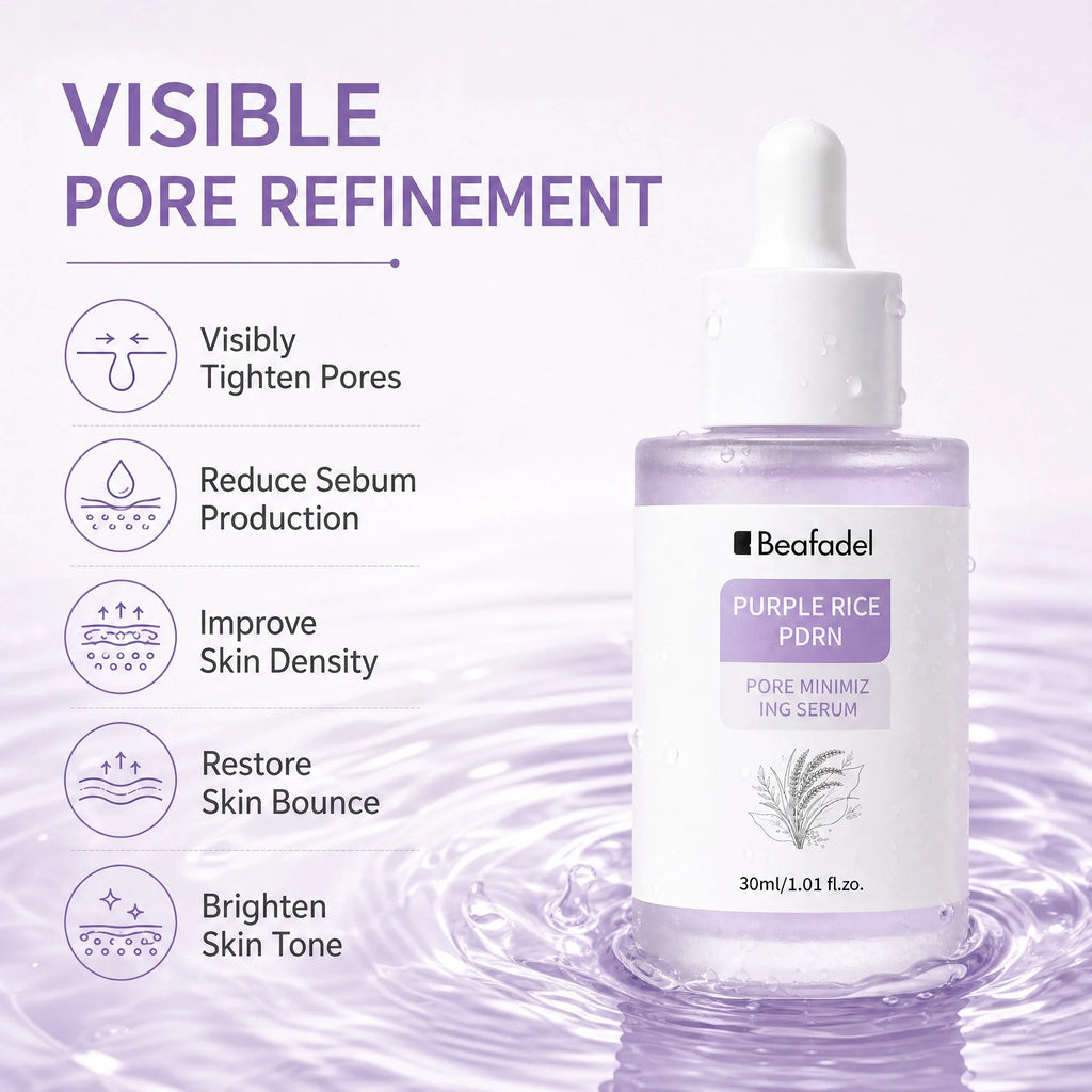 Purple Rice PDRN Serum Vegan Collagen Peptides for Pore Refining Skin Elasticity Niacinamide Glass Skin