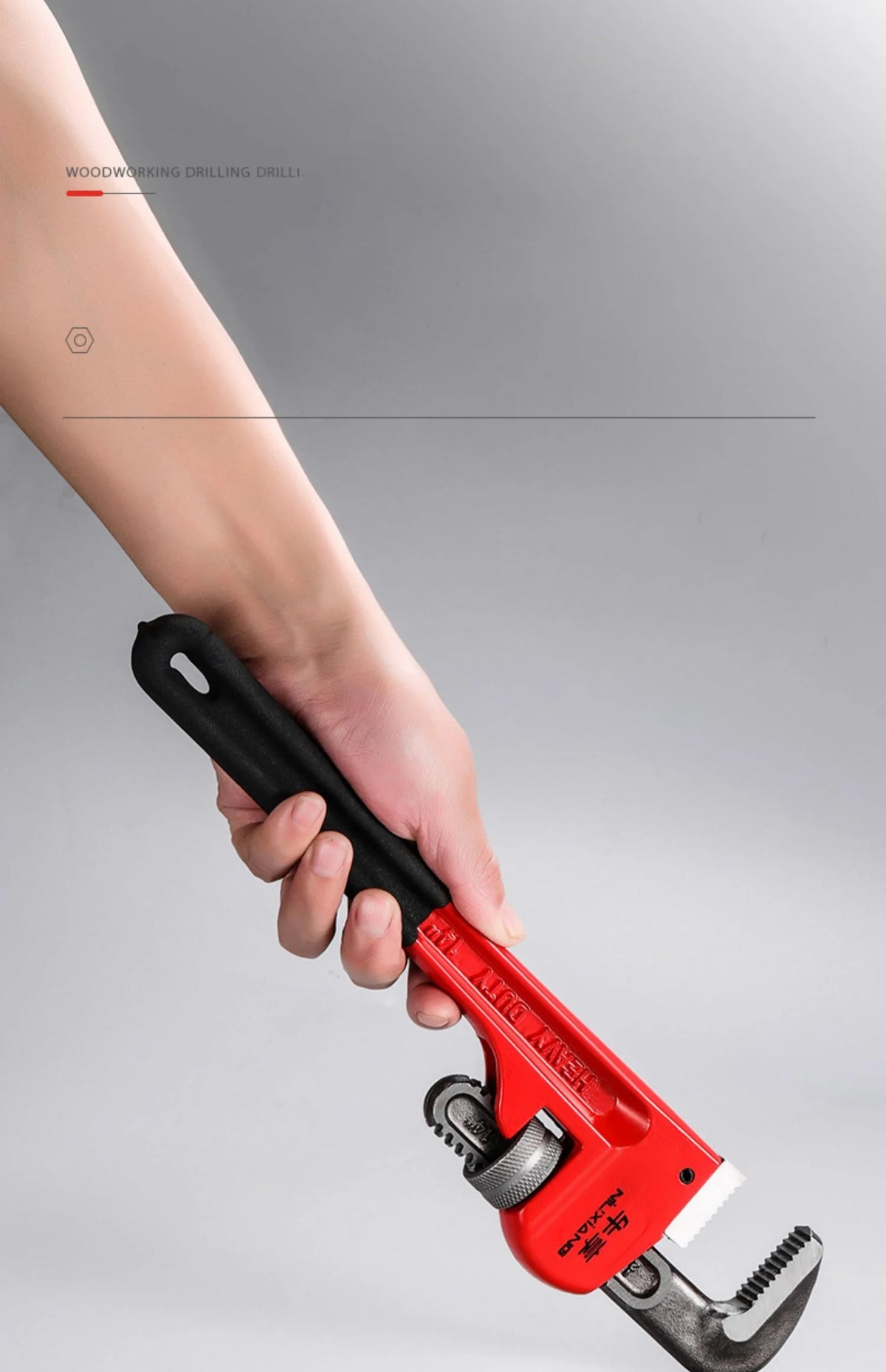 Heavy Duty Adjustable Pipe Wrench Multi-function Large Opening Plumbing Wrench  Steel Pipe Tool for Home Motorcycle Maintenance
