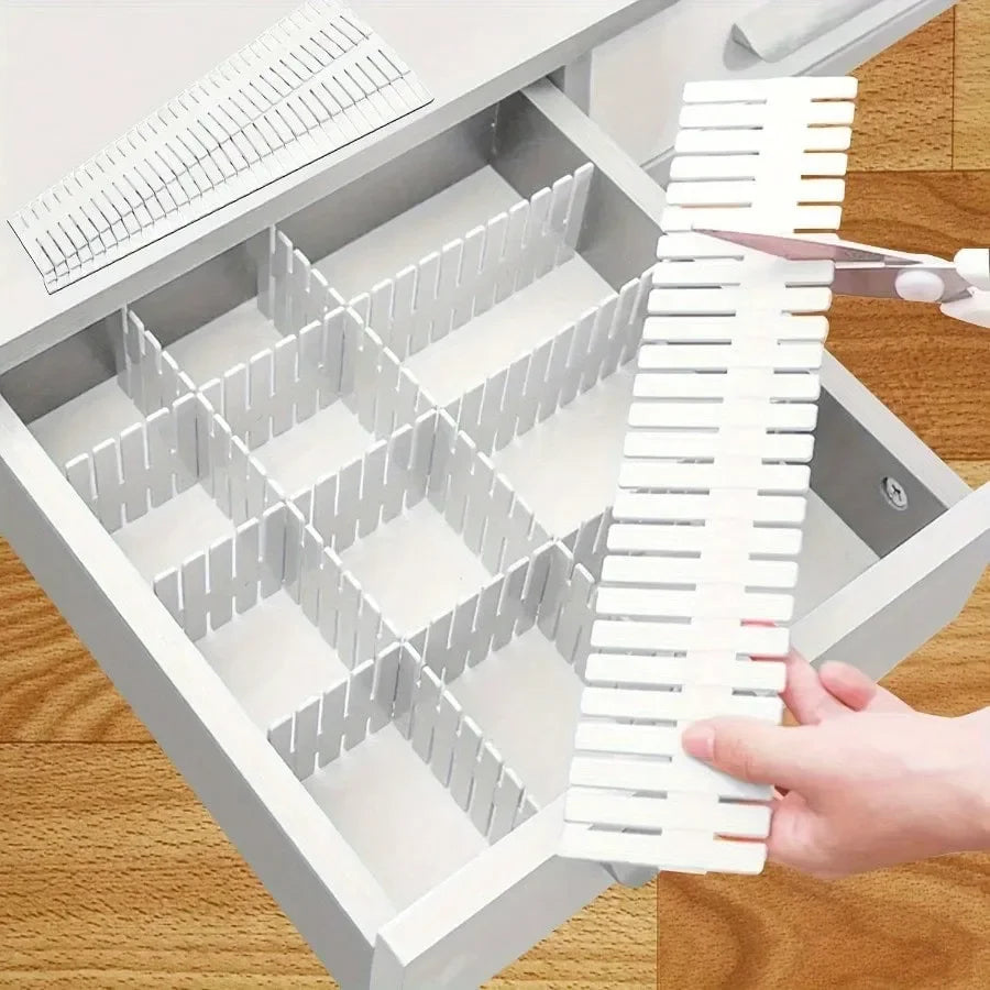 Adjustable Plastic Space separation tool Desk and Drawer Organizer Dividers PP Material Storage System for Office Dorm Home