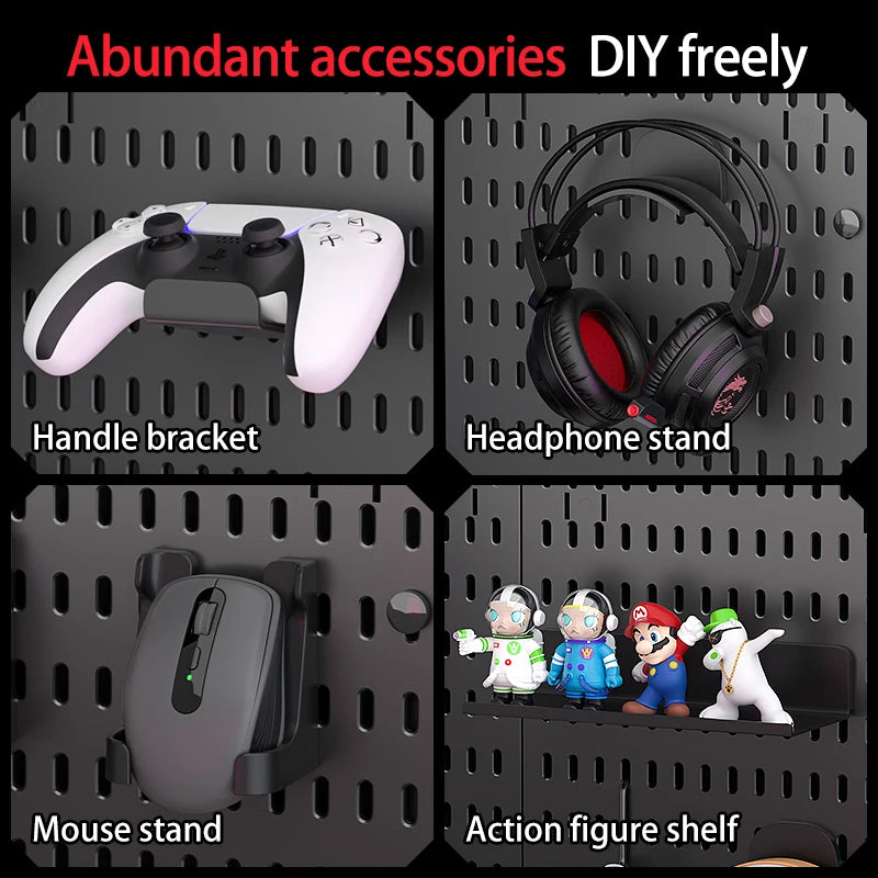 Home & Office Desktop Pegboard: Height-Adjustable Standing Storage Rack for Supplies, Also for Decorative Figurine Display