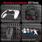 Home & Office Desktop Pegboard: Height-Adjustable Standing Storage Rack for Supplies, Also for Decorative Figurine Display