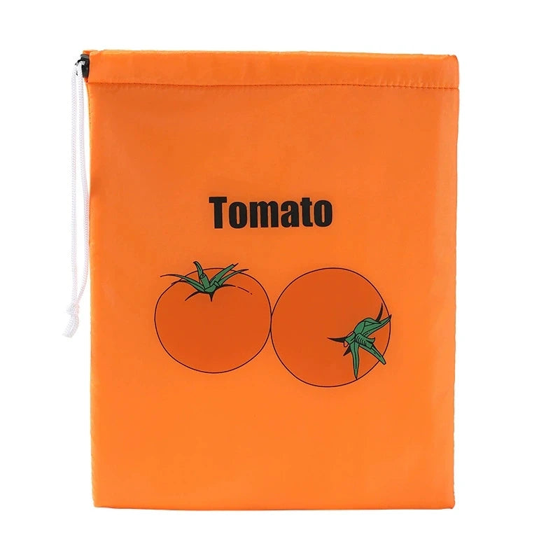 1pc Fruit Vegetables Storage Bag Drawstring Bag for Refrigerator Freshness Travel Storage Insulated Aluminum Film Bag