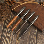 1 Set Premium Metal Ballpoint Pen with Wood Barrel for Smooth Writing Experience and High-End Design-Black Ink-Office-With Case