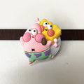 Potdemiel Cartoon SpongeBob Phone Holder Universal 3M Self-adhesive Scalable Folding Bracket Stretch Grip Phone Finger Stand