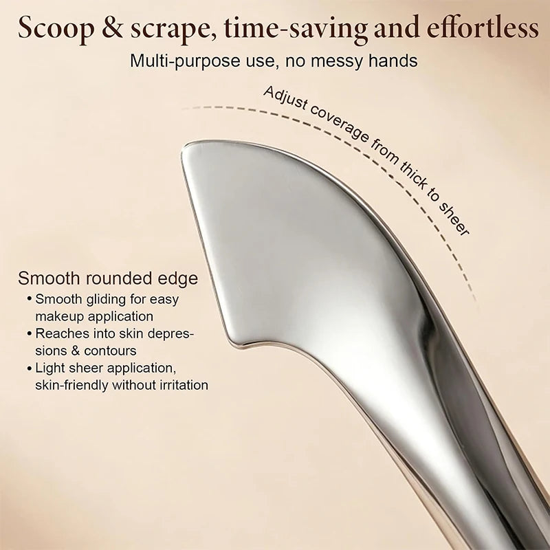 2Pcs Upgraded Crescent Design Foundation Makeup Brush Ultra-thin Smooth Application Liquid Mask Spatula Makeup Brush Beauty Tool