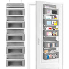 5-Shelf Hanging Storage Organizer - Behind Door Anti-Tilt 5 Large Capacity Pockets Suitable for Bedroom Bathroom