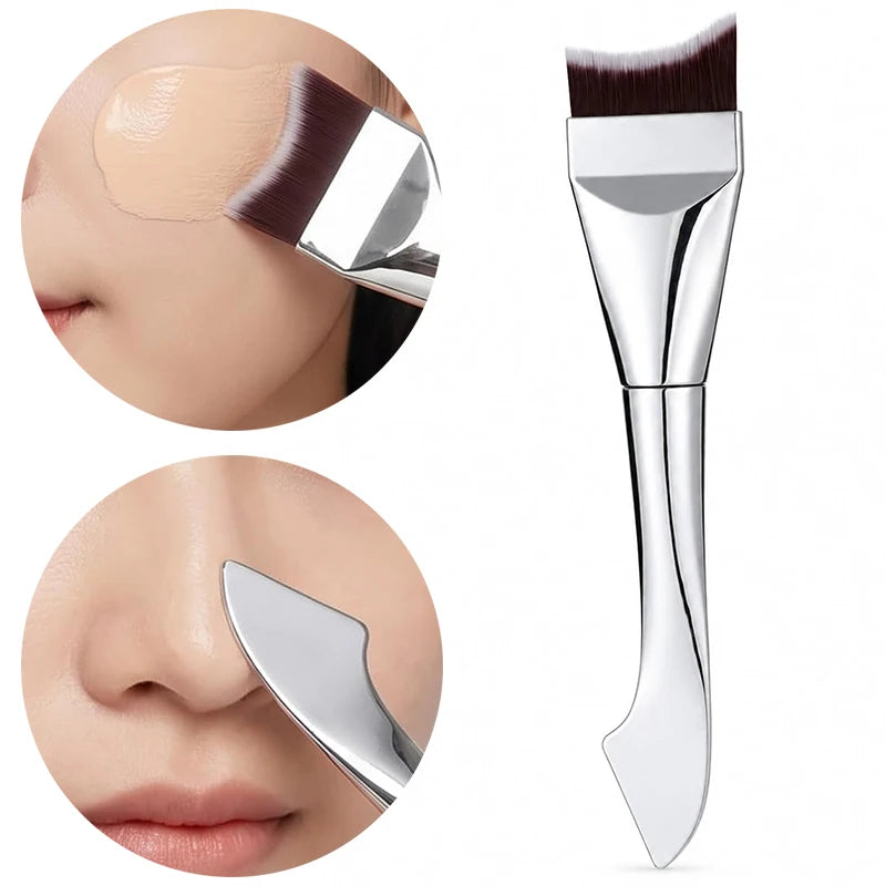 2Pcs Upgraded Crescent Design Foundation Makeup Brush Ultra-thin Smooth Application Liquid Mask Spatula Makeup Brush Beauty Tool