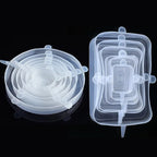 6 Pcs Silicone Cover  Stretch Lids for Kitchen Microwave Food Covers Bowl Caps Elastic Silicone Lid Cap Universal Adaptable Lids