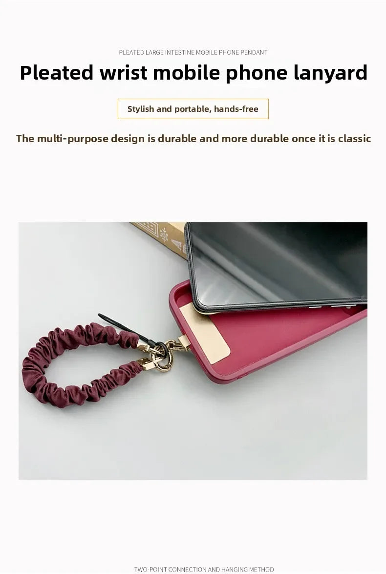 Fashion Women Phone Lanyard High‑Texture Decor Phone Chain Portable Anti‑Lost Mobile Strap for iPhone Smartphone