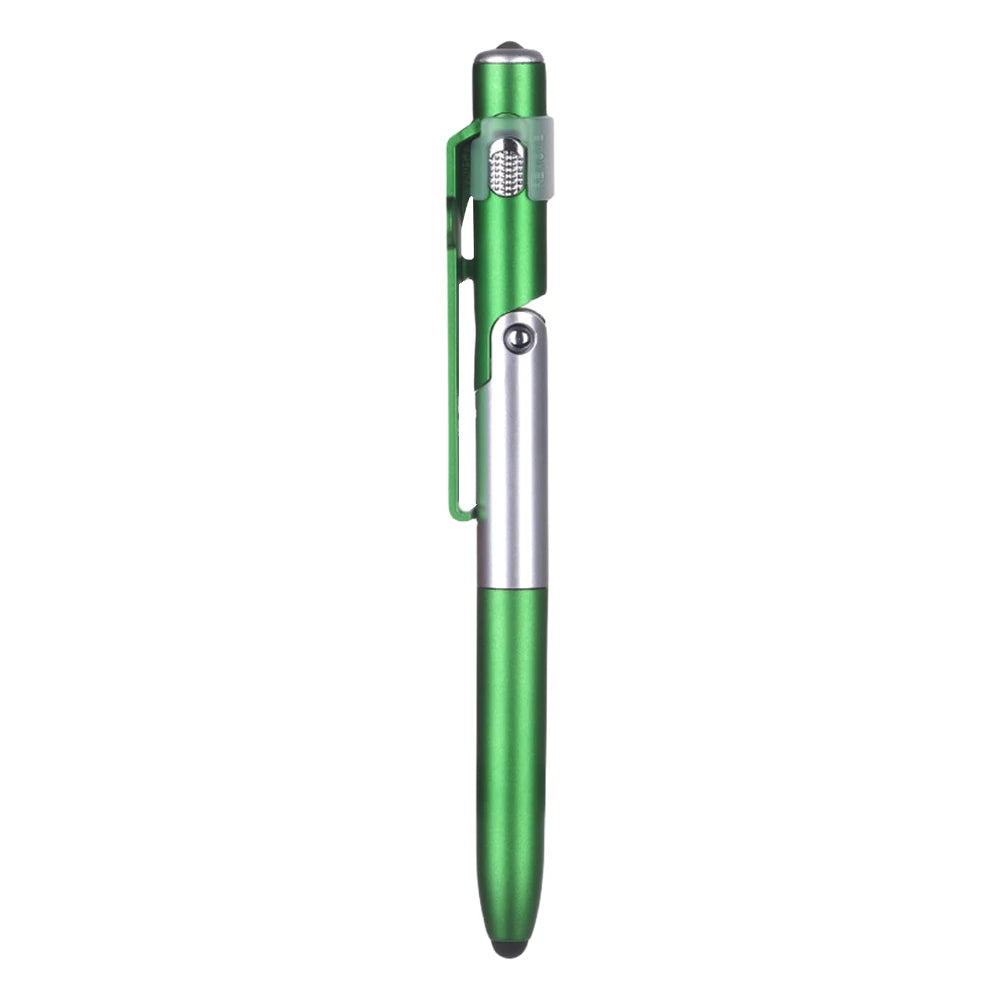 4 In 1 Multifunction Ballpoint Pen with LED Light Folding Phone Holder Multi-Function Touch Pen Black Ink Pen for Office Workers